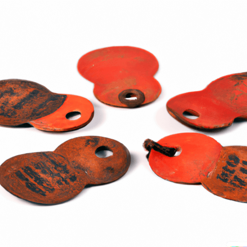 A picture of cattle tags