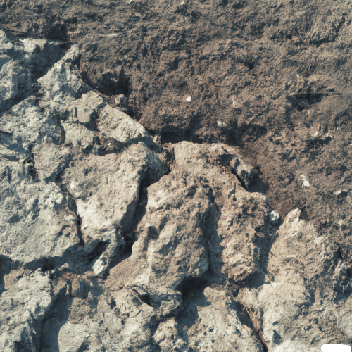 Soil erosion in a field