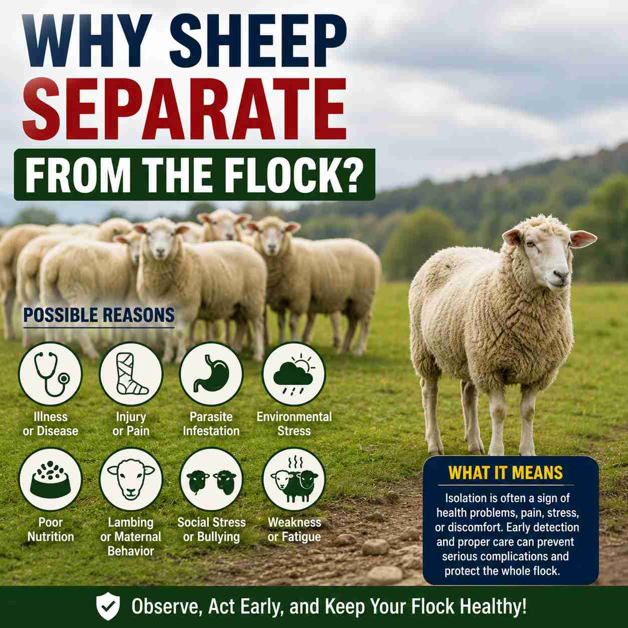Why Sheep Separate From the Flock: Causes, Warning Signs, and Management Solutions.