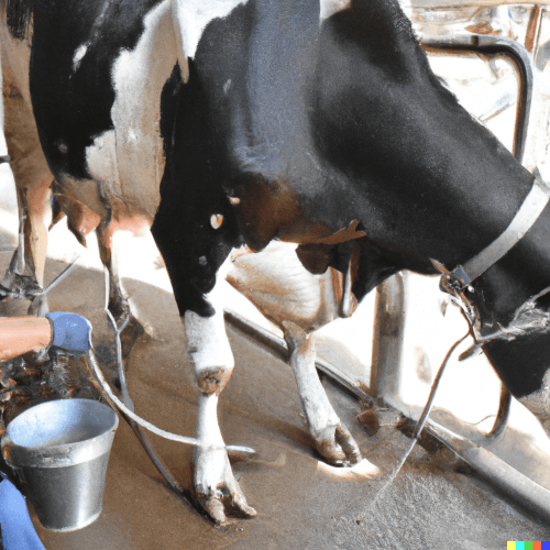 Milking a cow